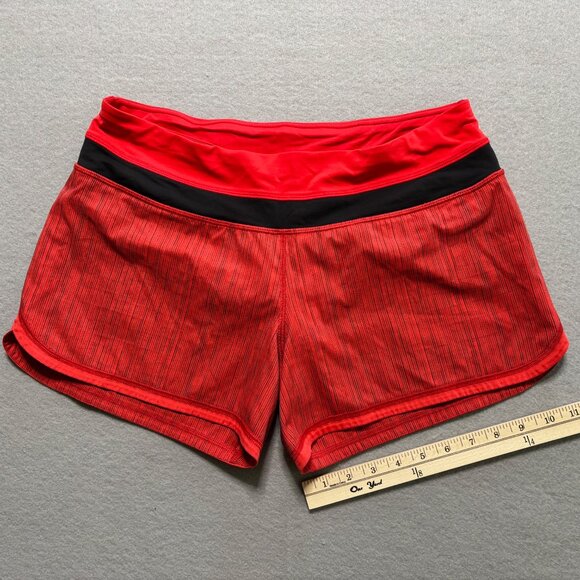 Lululemon Athletica Low Rise Hotty Hot Lined Shorts 2.5” Red w/Black Size 8 - Picture 4 of 10